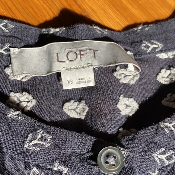 Navy Blue Cotton Blouse - Picture 4 of 9